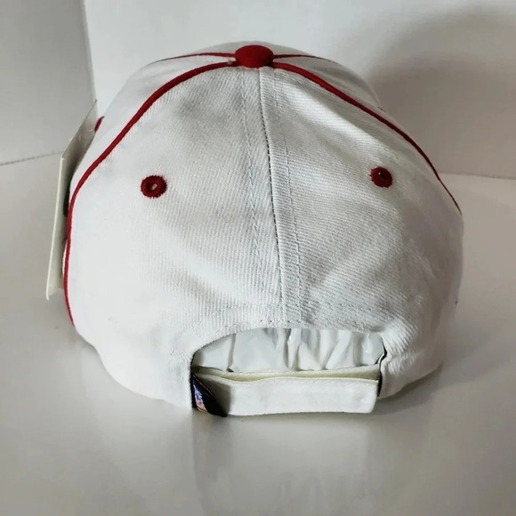 NWT,Nascar Racing Mens White/Multi-colored Velcro Strap closure  Ball Cap. - Picture 5 of 8